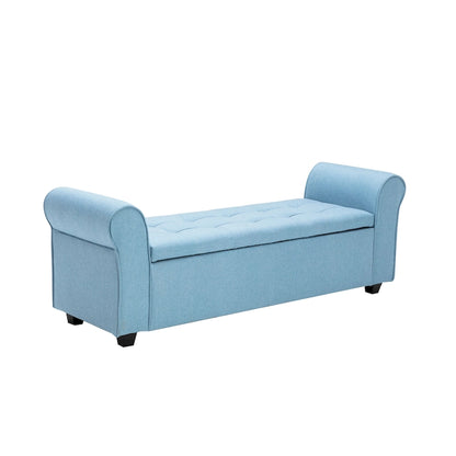 Porthos Home Wena Storage Bench, Rolled Armrests, Fabric Upholstery