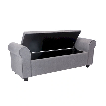Porthos Home Wena Storage Bench, Rolled Armrests, Fabric Upholstery