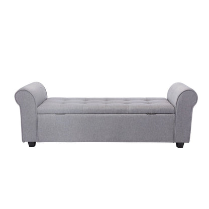 Porthos Home Wena Storage Bench, Rolled Armrests, Fabric Upholstery