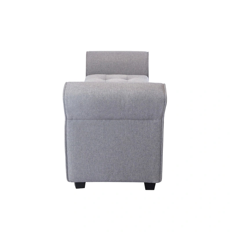 Porthos Home Wena Storage Bench, Rolled Armrests, Fabric Upholstery
