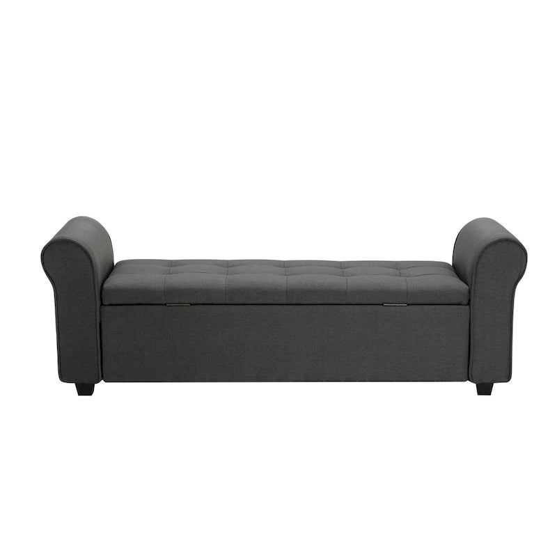 Porthos Home Wena Storage Bench, Rolled Armrests, Fabric Upholstery