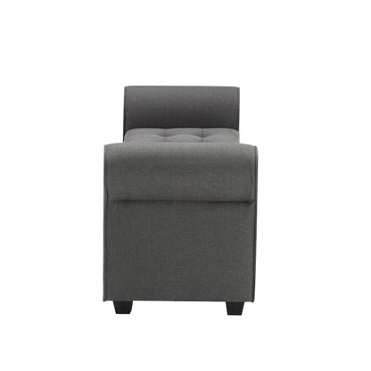Porthos Home Wena Storage Bench, Rolled Armrests, Fabric Upholstery