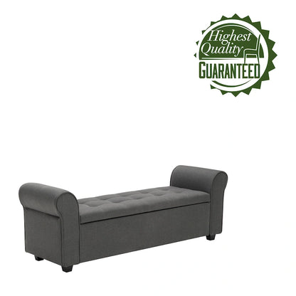 Porthos Home Wena Storage Bench, Rolled Armrests, Fabric Upholstery