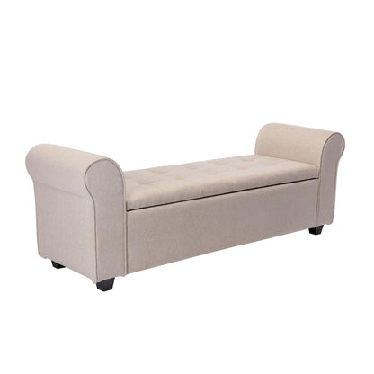 Porthos Home Wena Storage Bench, Rolled Armrests, Fabric Upholstery