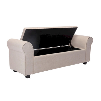Porthos Home Wena Storage Bench, Rolled Armrests, Fabric Upholstery