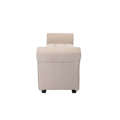 Porthos Home Wena Storage Bench, Rolled Armrests, Fabric Upholstery