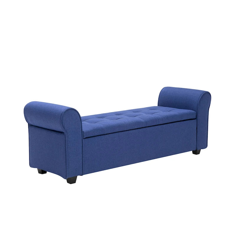 Porthos Home Wena Storage Bench, Rolled Armrests, Fabric Upholstery