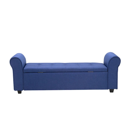 Porthos Home Wena Storage Bench, Rolled Armrests, Fabric Upholstery
