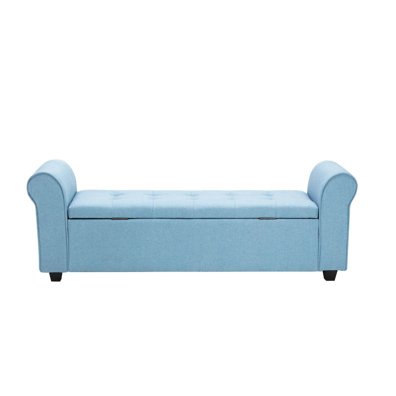 Porthos Home Wena Storage Bench, Rolled Armrests, Fabric Upholstery