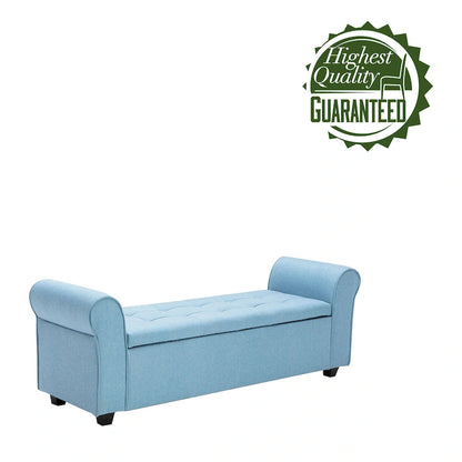 Porthos Home Wena Storage Bench, Rolled Armrests, Fabric Upholstery