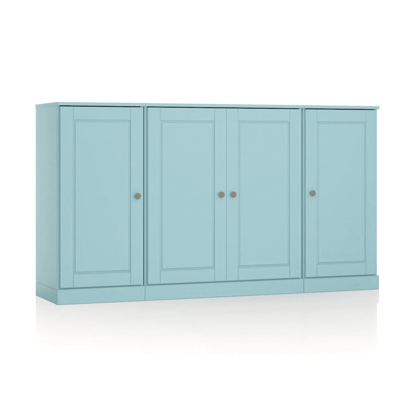 100% Solid Wood 65 Sideboard with Clear, Frosted Glass or Solid Wood Doors by Palace Imports