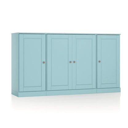 100% Solid Wood 65 Sideboard with Clear, Frosted Glass or Solid Wood Doors by Palace Imports