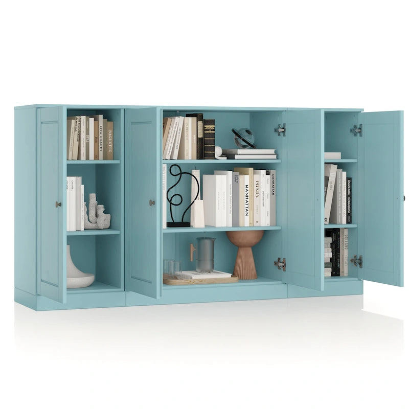 100% Solid Wood 65 Sideboard with Clear, Frosted Glass or Solid Wood Doors by Palace Imports