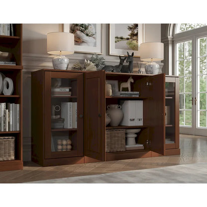 100% Solid Wood 65 Sideboard with Clear, Frosted Glass or Solid Wood Doors by Palace Imports