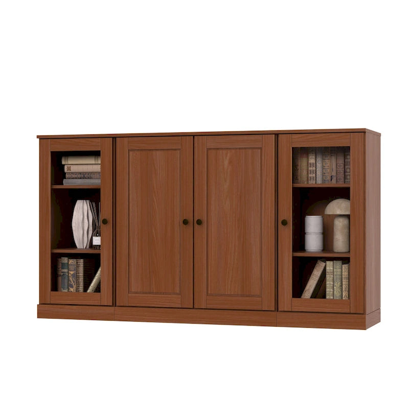 100% Solid Wood 65 Sideboard with Clear, Frosted Glass or Solid Wood Doors by Palace Imports