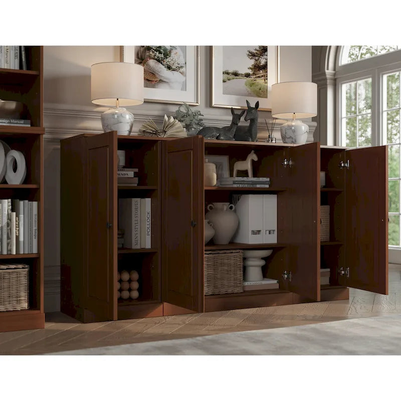 100% Solid Wood 65 Sideboard with Clear, Frosted Glass or Solid Wood Doors by Palace Imports