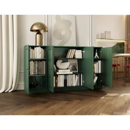 100% Solid Wood 65 Sideboard with Clear, Frosted Glass or Solid Wood Doors by Palace Imports