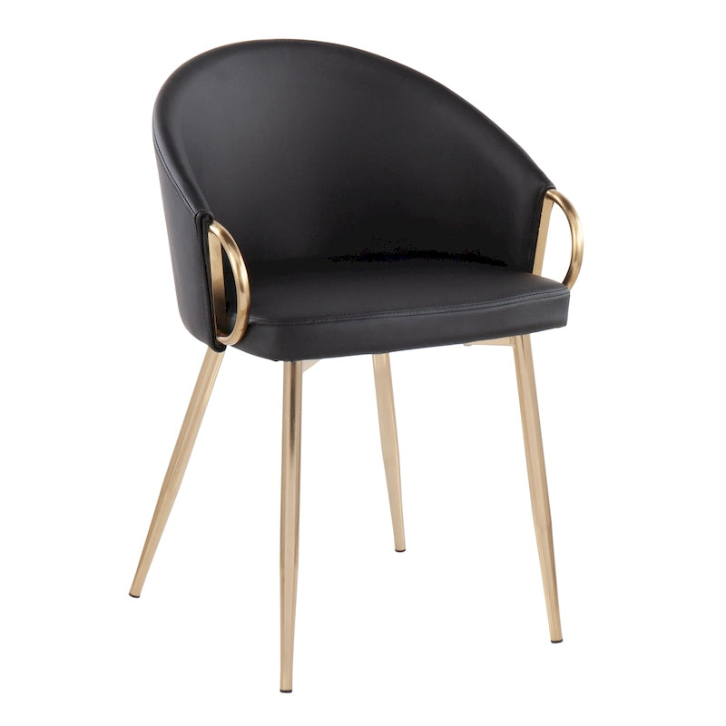 Silver Orchid Battista Glam Gold Upholstered Chair - N/A