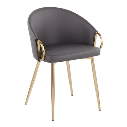 Silver Orchid Battista Glam Gold Upholstered Chair - N/A