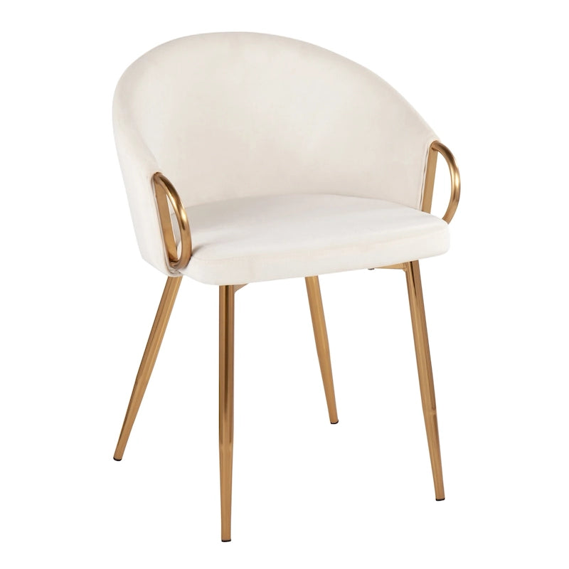 Silver Orchid Battista Glam Gold Upholstered Chair - N/A