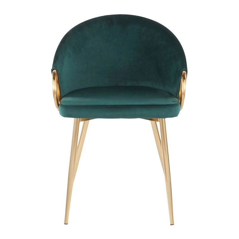 Silver Orchid Battista Glam Gold Upholstered Chair - N/A