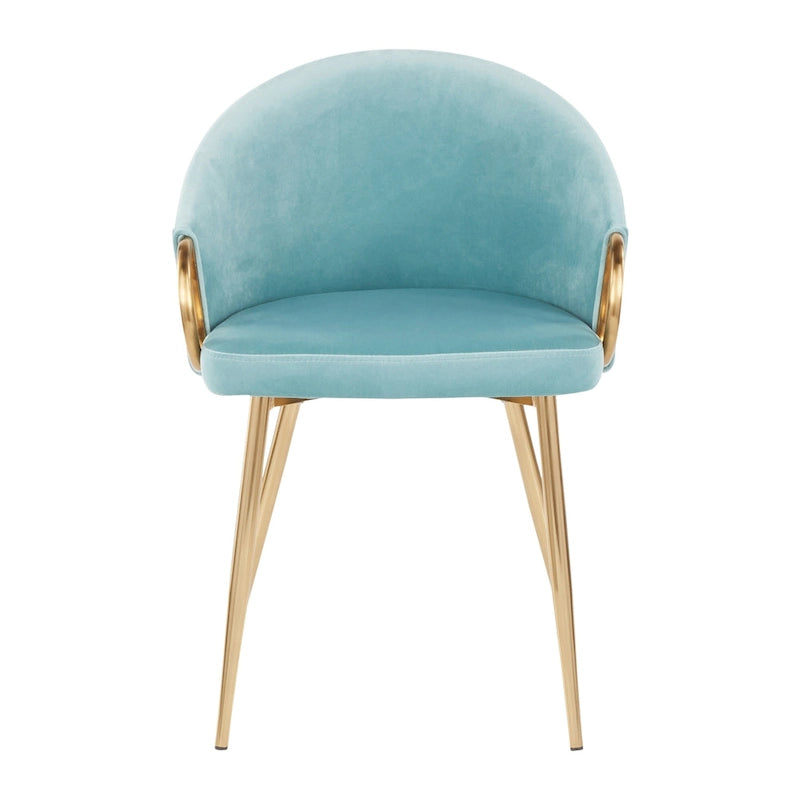 Silver Orchid Battista Glam Gold Upholstered Chair - N/A