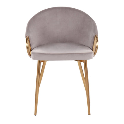 Silver Orchid Battista Glam Gold Upholstered Chair - N/A