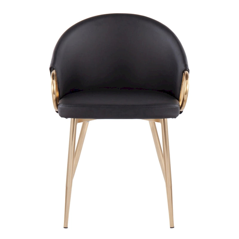 Silver Orchid Battista Glam Gold Upholstered Chair - N/A