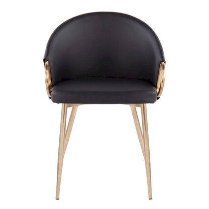 Silver Orchid Battista Glam Gold Upholstered Chair - N/A