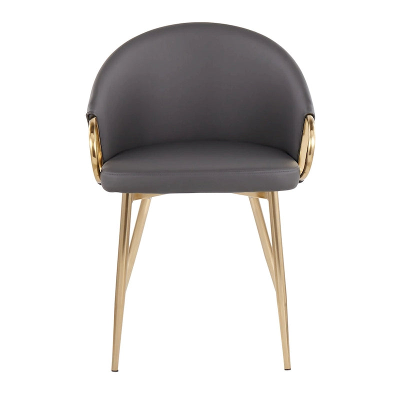 Silver Orchid Battista Glam Gold Upholstered Chair - N/A