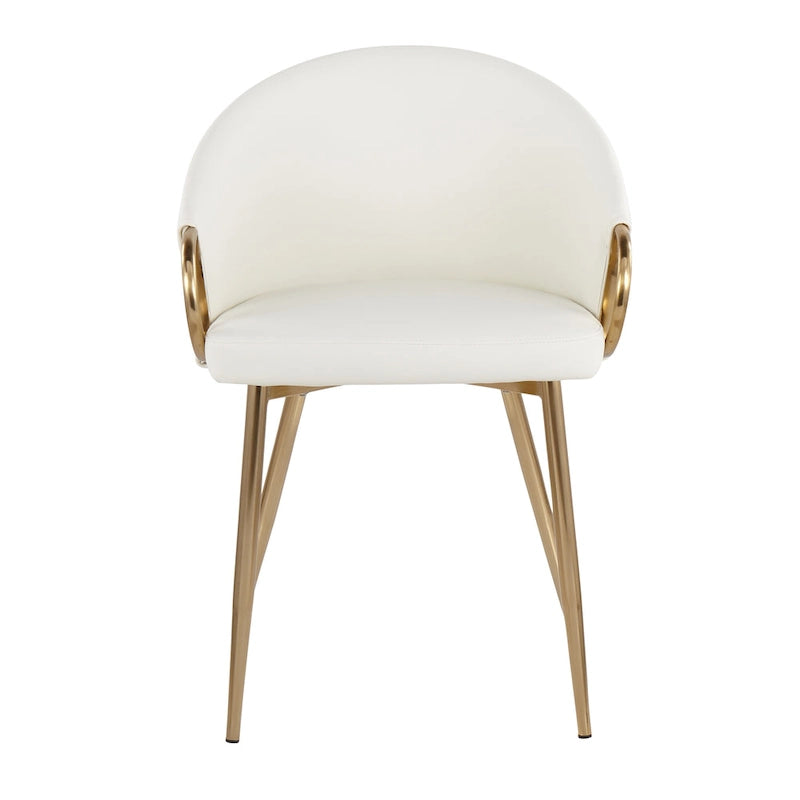 Silver Orchid Battista Glam Gold Upholstered Chair - N/A