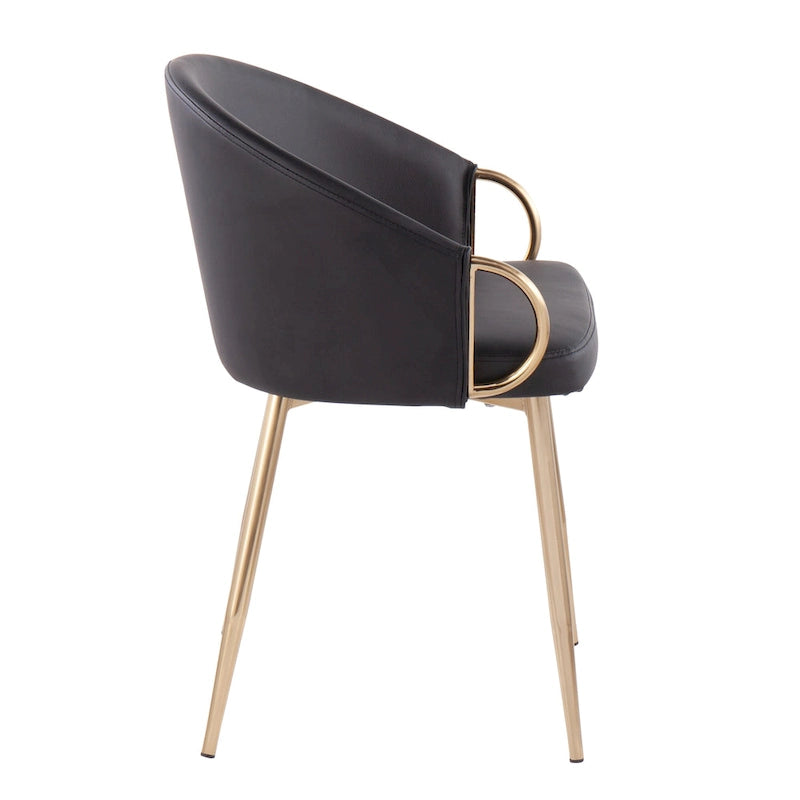 Silver Orchid Battista Glam Gold Upholstered Chair - N/A