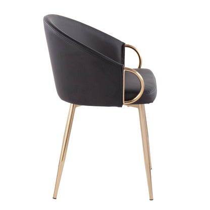 Silver Orchid Battista Glam Gold Upholstered Chair - N/A