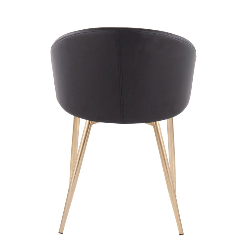 Silver Orchid Battista Glam Gold Upholstered Chair - N/A