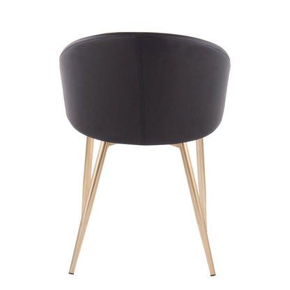 Silver Orchid Battista Glam Gold Upholstered Chair - N/A