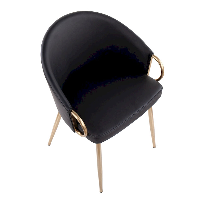 Silver Orchid Battista Glam Gold Upholstered Chair - N/A