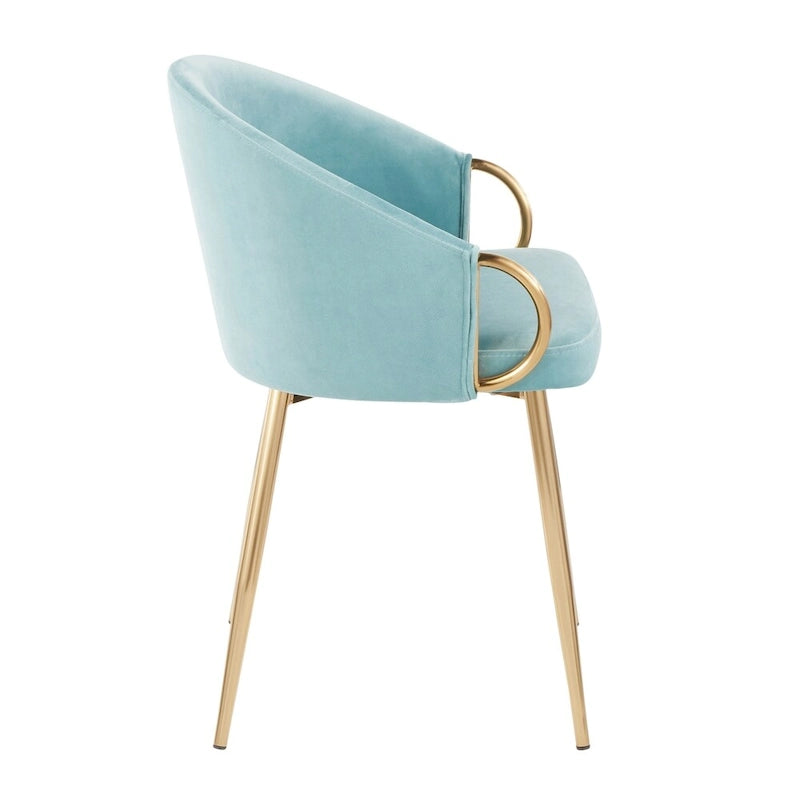 Silver Orchid Battista Glam Gold Upholstered Chair - N/A