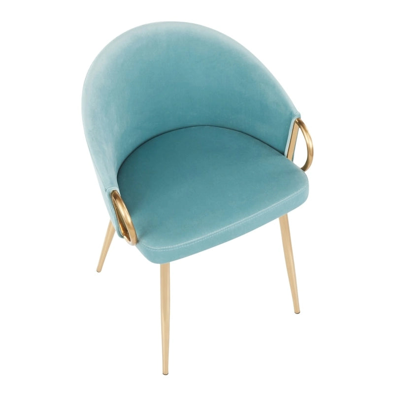 Silver Orchid Battista Glam Gold Upholstered Chair - N/A