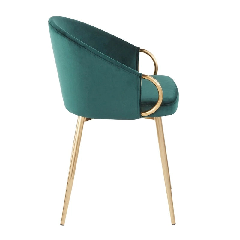 Silver Orchid Battista Glam Gold Upholstered Chair - N/A