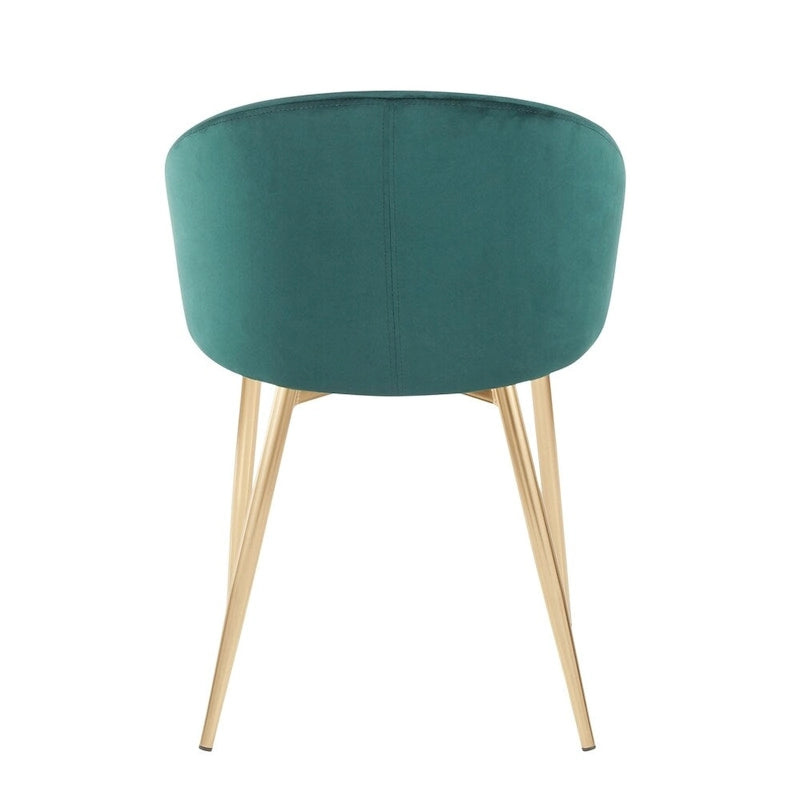Silver Orchid Battista Glam Gold Upholstered Chair - N/A