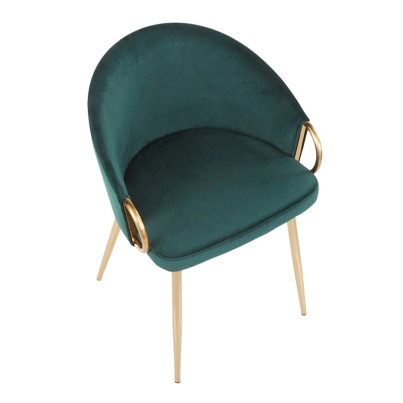 Silver Orchid Battista Glam Gold Upholstered Chair - N/A
