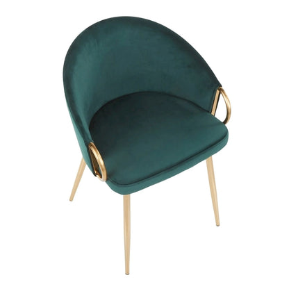 Silver Orchid Battista Glam Gold Upholstered Chair - N/A