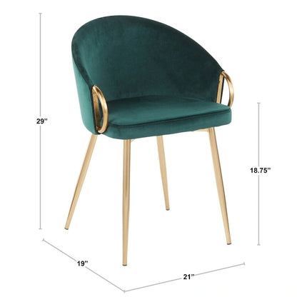 Silver Orchid Battista Glam Gold Upholstered Chair - N/A