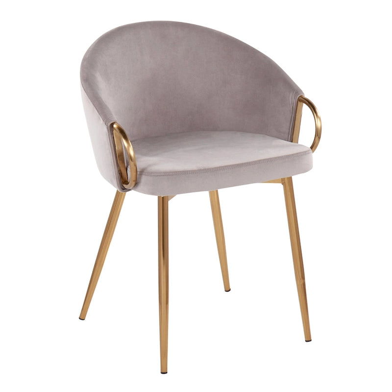Silver Orchid Battista Glam Gold Upholstered Chair - N/A