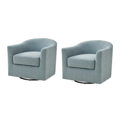 Rita Modern Ergonomic Boucle Upholstered Swivel Barrel Chair Set of 2 by HULALA HOME