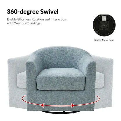 Rita Modern Ergonomic Boucle Upholstered Swivel Barrel Chair Set of 2 by HULALA HOME