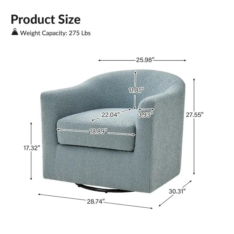 Rita Modern Ergonomic Boucle Upholstered Swivel Barrel Chair Set of 2 by HULALA HOME