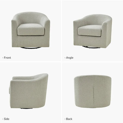 Rita Modern Ergonomic Boucle Upholstered Swivel Barrel Chair Set of 2 by HULALA HOME