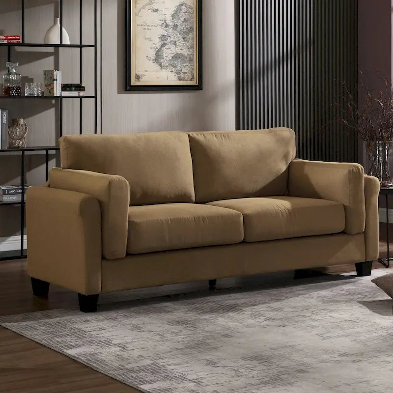 Modern Double Arm Sofa,Deep Seat Couch,Pillowed Back Cushions,Durable Upholstered Fabric
