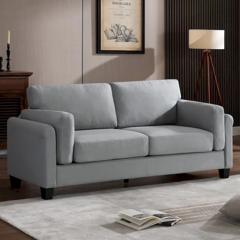 Modern Double Arm Sofa,Deep Seat Couch,Pillowed Back Cushions,Durable Upholstered Fabric